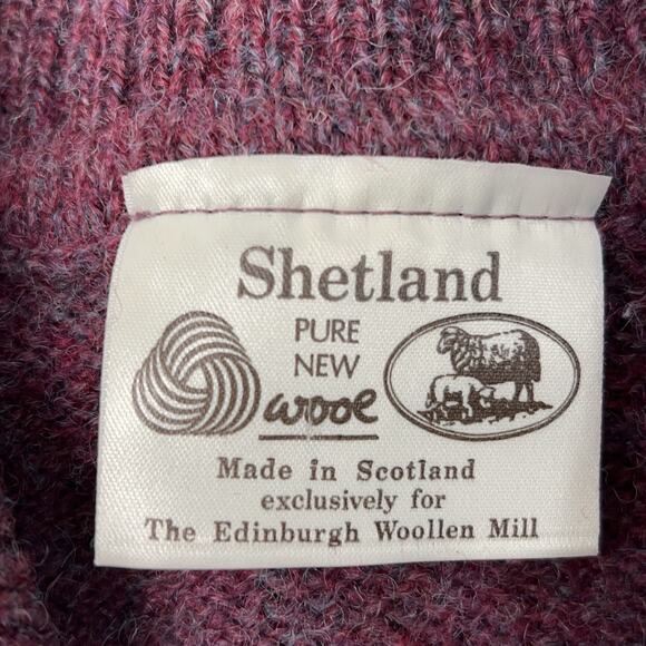 The Edinburgh Woollen Mill Cardigan Womens 34 S Red Shetland Wool Knit - FLAW - Picture 3 of 15